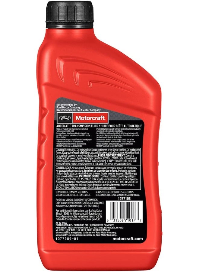 Motorcraft Mercon ULV Automatic Transmission Fluid-946 ml